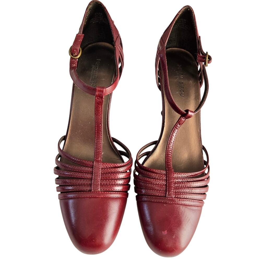 NWOT Vintage Inspired Burgundy Whimsigoth Dark Academia Strappy Heels Size 8.5